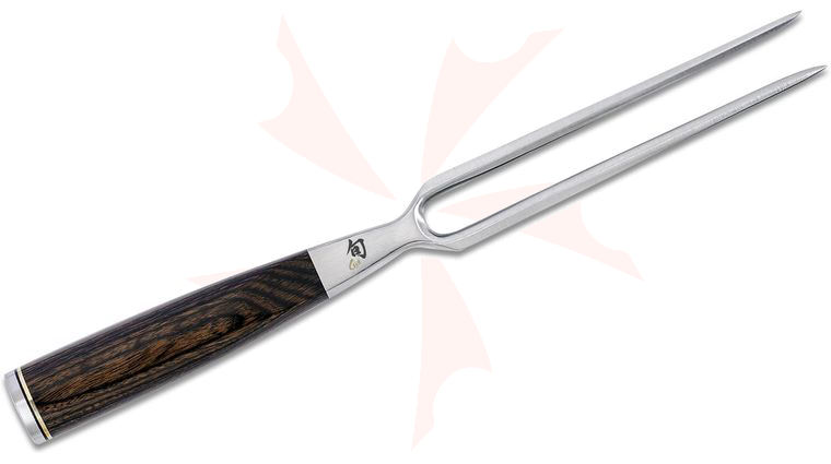 Shun TDM0709 Premier Carving Fork 6.5 inch Overall, Pakkawood Handle