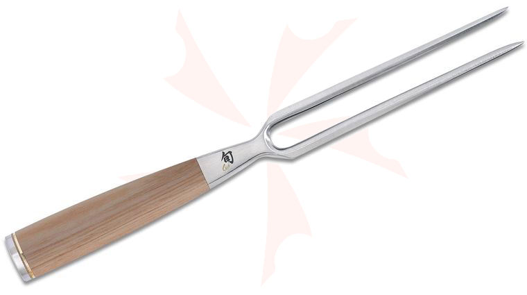 Shun TDM0709W Premier Blonde Carving Fork 6.5 inch Overall, Blonde PakkaWood Handle