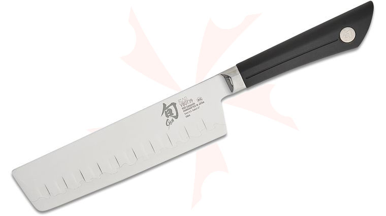 Shun VB0739 Sora Hollow Ground Nakiri Knife 6.5 inch Blade, TPE Polymer Handle