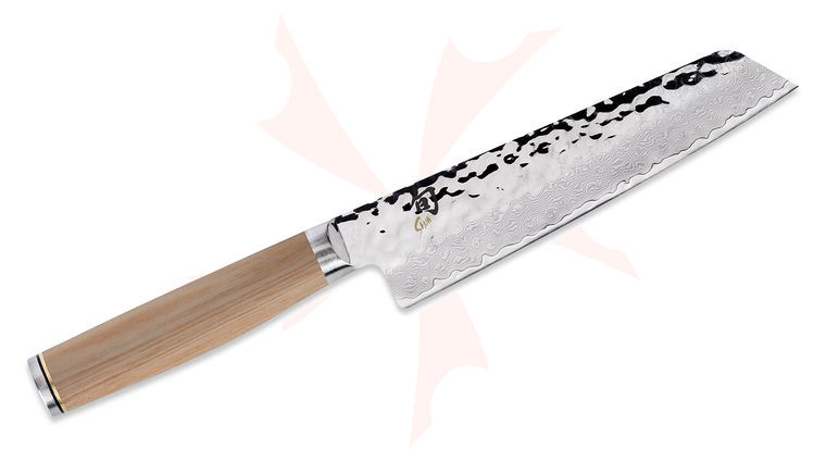 Shun DM0782W Classic Blonde Master Utility Knife 6.5 inch VG-MAX Damascus Blade, Blonde Pakkawood Handle