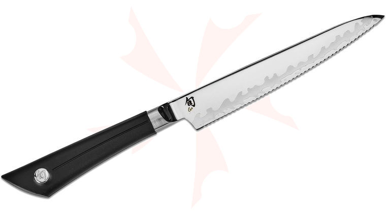 Shun VB0722 Sora Serrated Utility Knife 5.5 inch Blade, TPE Polymer Handle