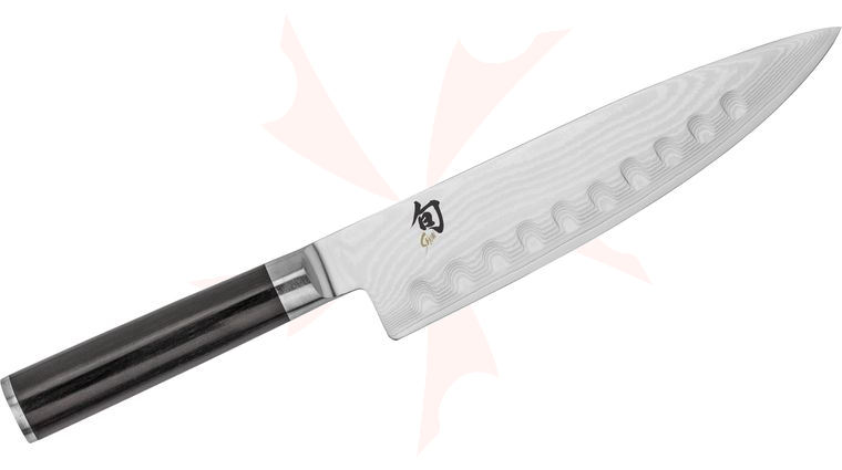 Shun DM0719 Classic Hollow-Ground Chef's Knife 8 inch Blade, Pakkawood Handle
