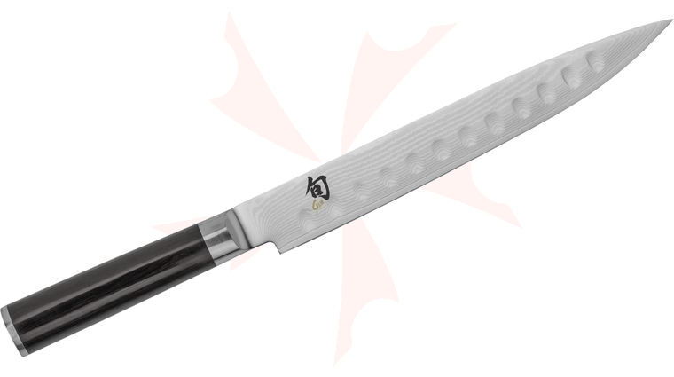 Shun DM0720 Classic Hollow-Ground Slicing Knife 9 inch Blade, Pakkawood Handle