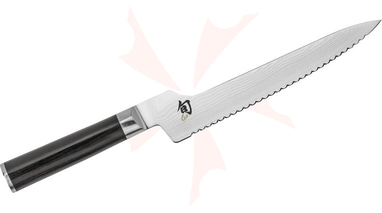 Shun DM0724 Classic Offset Bread Knife 8.25 inch Blade, Pakkawood Handle