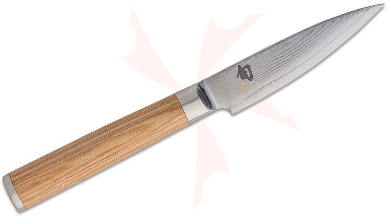 Shun DM0700W Classic Blonde Paring Knife 3.5 inch VG-MAX Damascus Blade, Blonde Pakkawood Handle