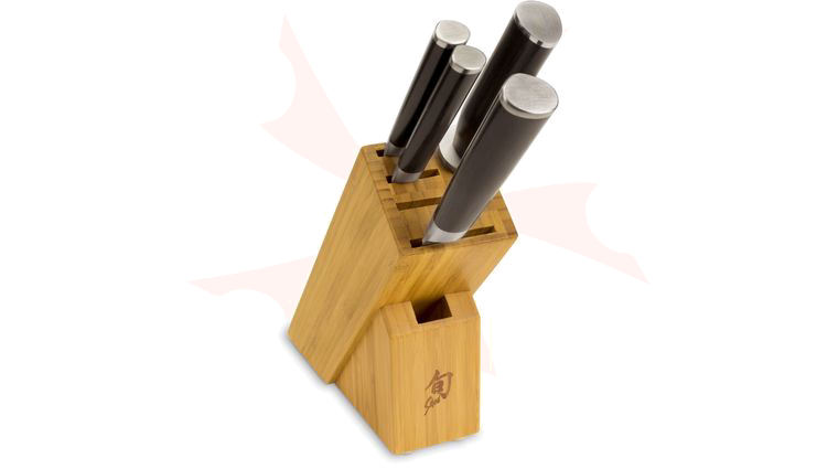 Shun Classic 5 Piece Starter Kitchen Knife Bamboo Block Set