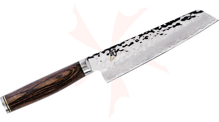Shun TDM0782 Premier Master Utility Knife 6.5 inch Hammered Blade, PakkaWood Handle