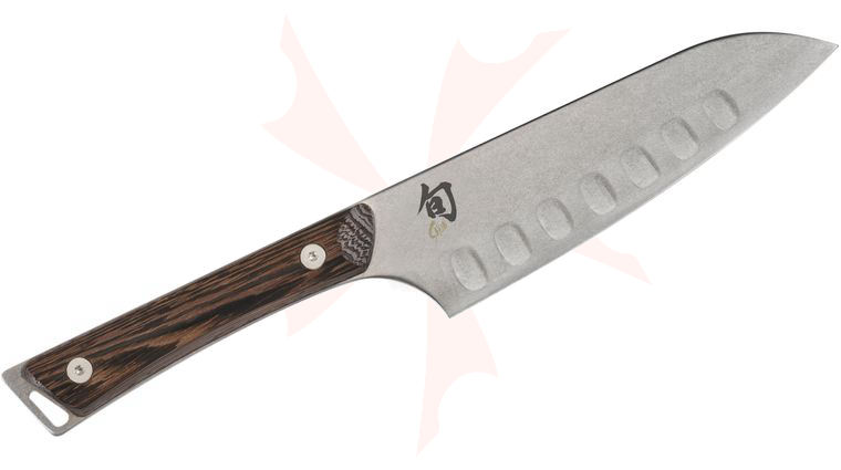 Shun SWT0727 Kanso Hollow Ground Santoku Knife 5.5 inch Blade, Tagayasan Wood Handles