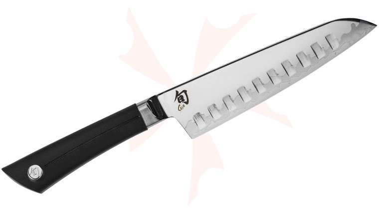 Shun VB0718 Sora Santoku Knife 7 inch Blade, TPE Polymer Handle