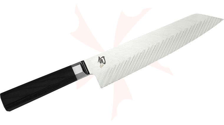 Shun VG0017 Dual Core Kiritsuke Knife 8 inch Damascus Blade, Ebony PakkaWood Handle
