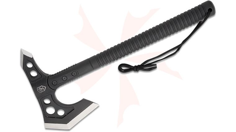 Sierra Zulu Bearded Claw Tactical Axe with Backspike, 17.5 inch Overall, Black FRN Handle, Black Nylon Sheath