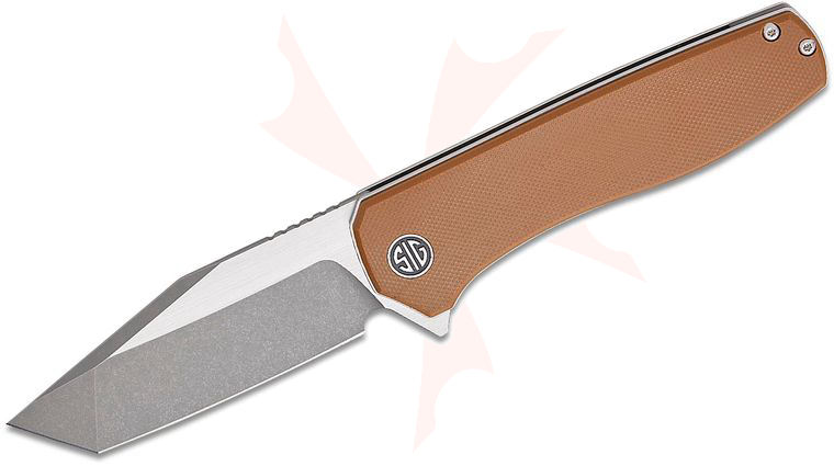 SIG Sauer by Eikonic Xiphos Flipper Knife 3.31 inch Nitro-V Two-Tone Tanto Blade, Coyote Brown G10 Handles