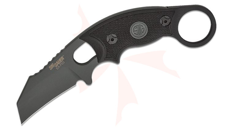 SIG Sauer by Hogue EX-F03 Emperor Scorpion Karambit Fixed Blade Knife 2.25 inch 154CM Gray Hawkbill Blade, Textured Black G10 Handles, Boltaron Sheath