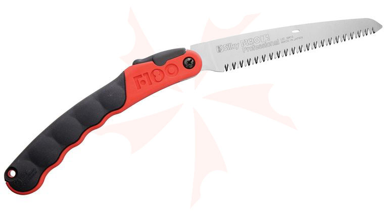 Silky Saws F180 Folding Saw, 7.1 inch Straight Blade, Rubber/Red Polypropylene Handle