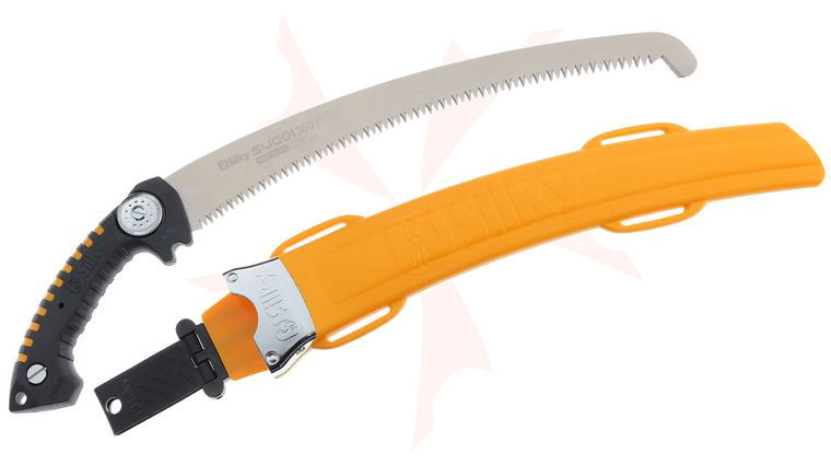 Silky Saws Sugoi 360 Pistol Grip Saw, 14.2 inch Curved Blade, Rubber Handle, Plastic Sheath