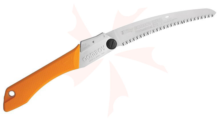 Silky Saws Gomboy Curve 210 Folding Saw, 8.3 inch Curved Blade, Orange Rubber/Steel Handle