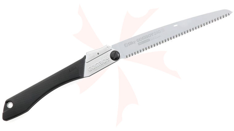 Silky Saws Gomboy Pro 240 Folding Saw, 9.45 inch Straight Medium Teeth Blade, Rubber/Steel Handle