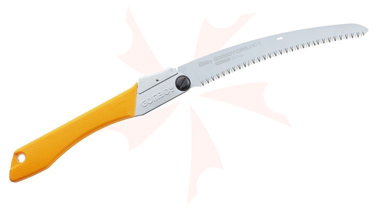 Silky Saws Gomboy Curve 240 Folding Saw, 9.4 inch Curved Blade, Orange Rubber/Steel Handle