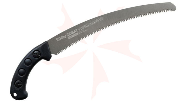 Silky Saws Zubat Ultimate Professional 330 Pistol Grip Saw, 13 inch Curved Blade, Rubber Handle, OD Green Plastic Sheath