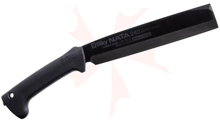 Silky Saws Outback Edition NATA Machete/Hatchet Fixed 10 inch Black Chisel Blade, Rubberized Genki Handle, Plastic Sheath