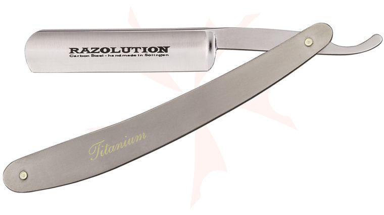 Simba Tec RAZOLUTION Straight Razor, 5/8 inch Carbon Steel, Titanium Handle
