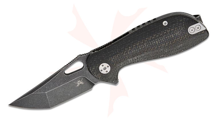 Skallywag Tactical Mudskipper Liner Lock Flipper Knife 2.75 inch 14C28N Black Stonewashed Modified Tanto Blade, Contoured Black Micarta Handles, Reversible Deep Carry Clip