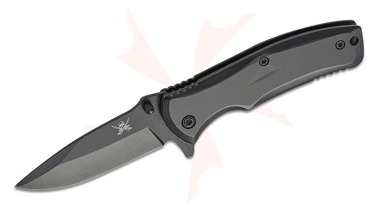 Skallywag Tactical Mini Jack Assisted Frame Lock Flipper Knife 2.5 inch Black Drop Point Blade, Black Stainless Steel Handles