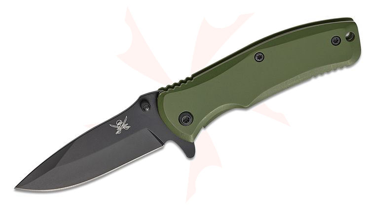 Skallywag Tactical Mini Jack Assisted Frame Lock Flipper Knife 2.5 inch Black Drop Point Blade, Foliage Green Stainless Steel Handles