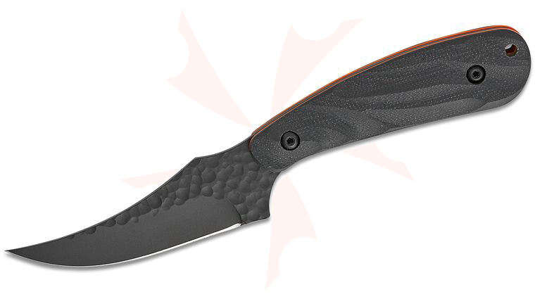 Skallywag Tactical Scorpion Pro Fixed Blade Knife 3.25 inch Black KG Gunkote Drop Point Blade, Fluted Black G10 Handles with Hunter Orange Liners, DuoTone Kydex Sheath