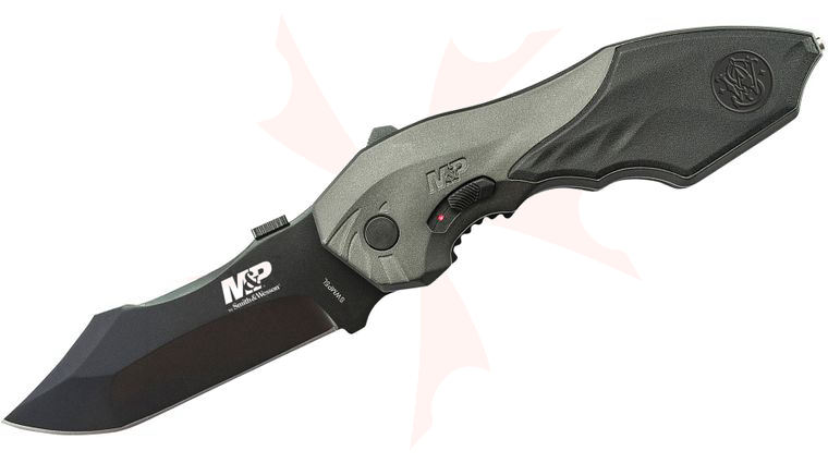 Smith & Wesson SWMP5L M&P MAGIC Assisted Flipper 3.5 inch Black Plain Blade, Black Aluminum Handles with Rubber Inserts