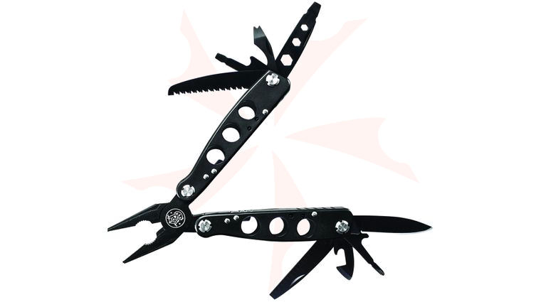 Smith & Wesson 15 Function Multi-Tool 6.5 inch Overall, Black Stainless Steel Handles
