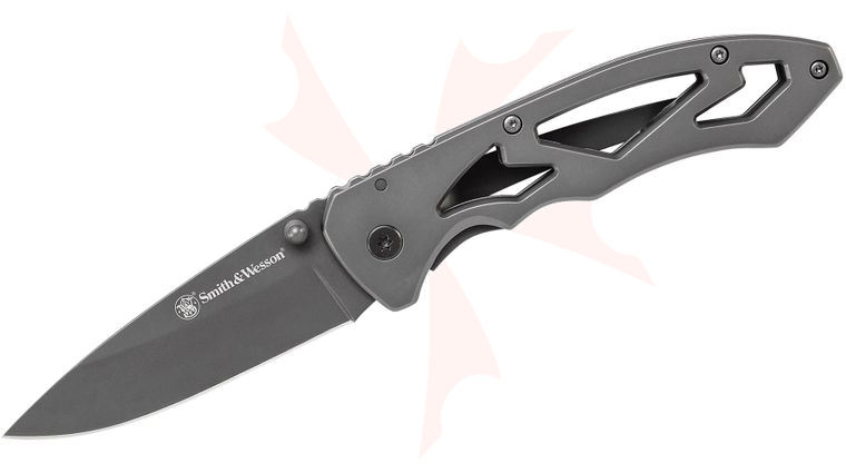 Smith & Wesson CK400L Large Frame Lock Folder 3 inch Drop Point Plain Blade, Stainless Steel Handles