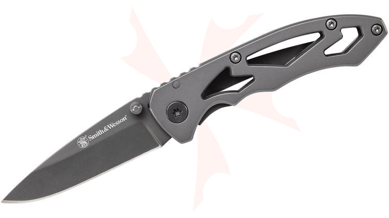 Smith & Wesson CK400 Frame Lock Folder 2.22 inch Drop Point Plain Blade, Stainless Steel Handles