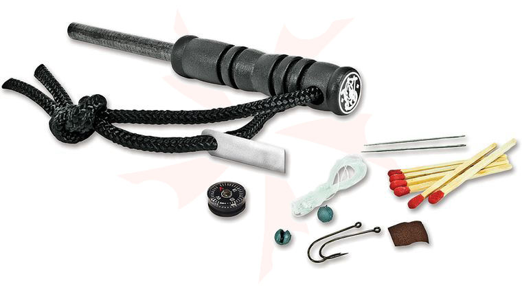 Smith & Wesson Fire Starter with Survival Kit, Compass, Matches, Fishing Line and Hooks