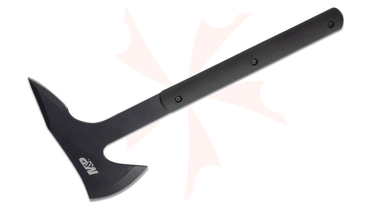 Smith & Wesson M&P Bullseye Tactical Axe with Back Spike, 15.5 inch Overall,  Black Rubberized Handles, Black Nylon Sheath