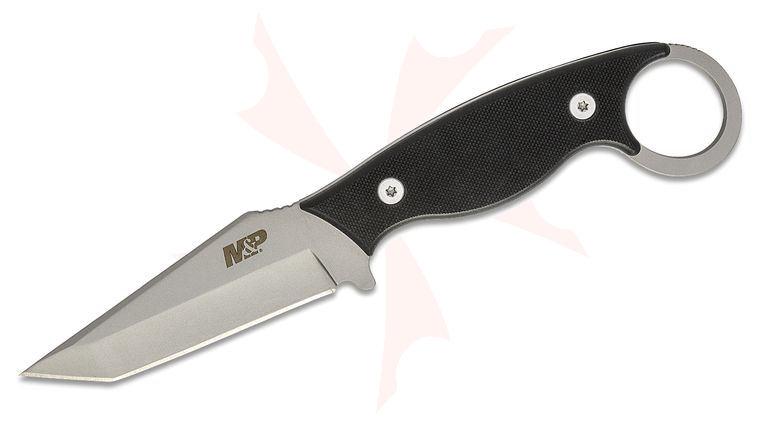 Smith & Wesson Extreme Ops  inchKarambit inch Fixed Blade Knife 4 inch Tanto Plain Blade, Black G10 Handles, Polymer Sheath