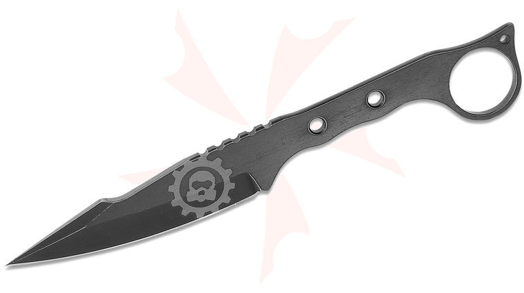 Smock Knives Custom SK10 Fixed Blade Knife 4 inch CPM-3V Black Battleworn Cerakote Blade and Handle, Kydex Sheath with IWB Clip