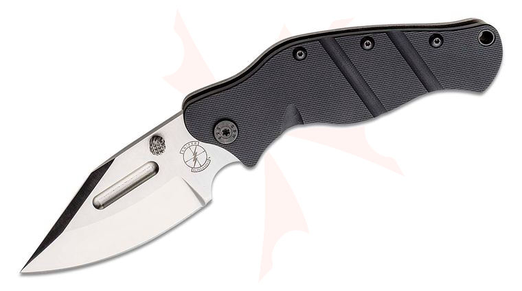 Sniper Bladeworks LPC Folding Knife 3.5 inch S35VN Satin Clip Point Blade, Black G10 and Titanium Handles