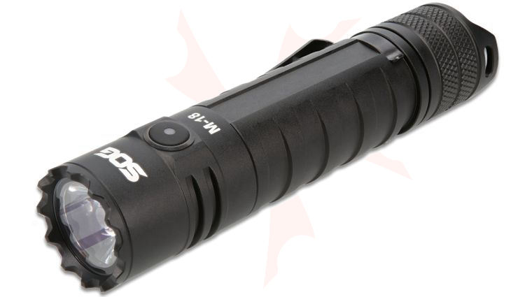 SOG M-18 Rechargeable LED Flashlight, Black Aluminum Body, 1900 Max Lumens