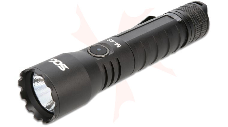 SOG M-48 Rechargeable LED Flashlight, Black Aluminum Body, 2500 Max Lumens