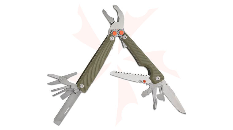 SOG Tellus MT Multi-Tool with 14 Tools, Green GFN Handles, Nylon Sheath