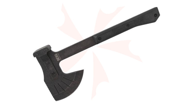 SOG Bushcraft Hatchet 14 inch Overall Length, Black Micarta Handles, Nylon Sheath