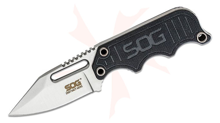 SOG Instinct Mini Neck Knife 1.9 inch Satin Plain Blade, G10 Handles