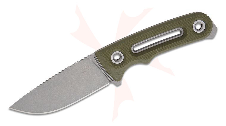 SOG Provider FX Fixed Blade Knife 3.75 inch 154CM Stonewashed Drop Point Blade, OD Green G10 Handles, Molded Plastic Sheath