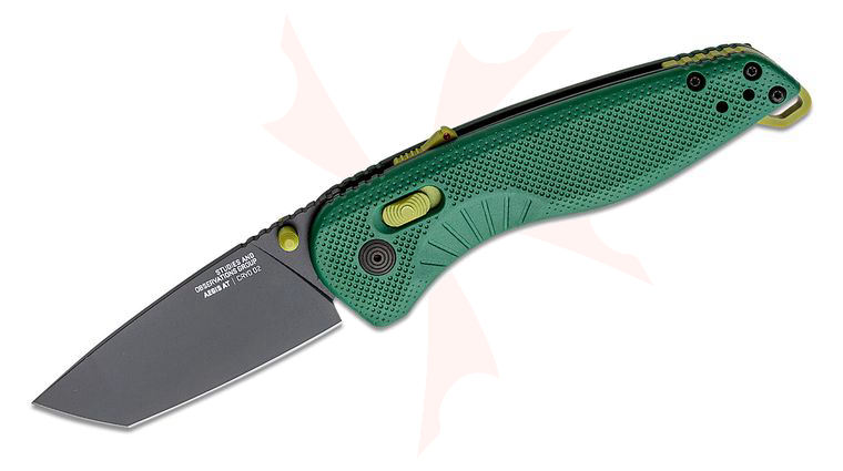 SOG Aegis AT Tanto Forest and Moss Green Assisted Folding Knife 3.11 inch D2 Black Tanto Blade, Forest Green GRN Handles