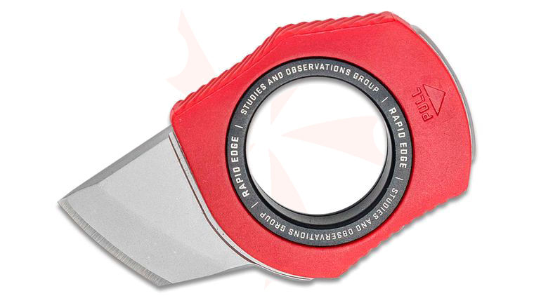 SOG Rapid Rescue Red Neck Knife Stainless Steel Utility Blade, Red GRN Handles with Aluminum Pull Ring