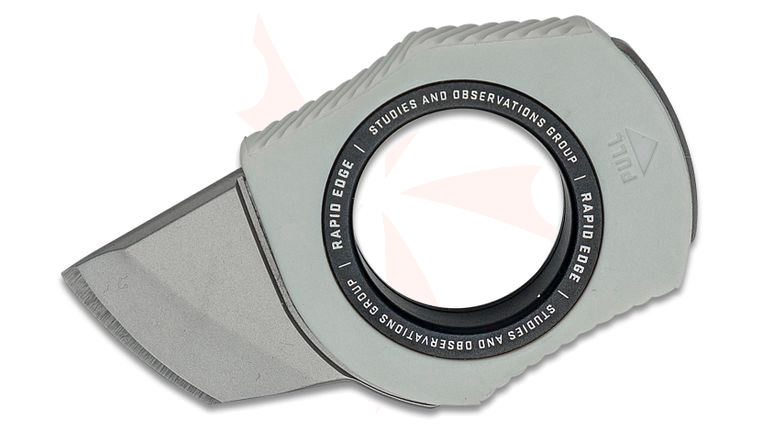 SOG Rapid Concrete Dust Neck Knife Stainless Steel Utility Blade, White GRN Handles with Aluminum Pull Ring