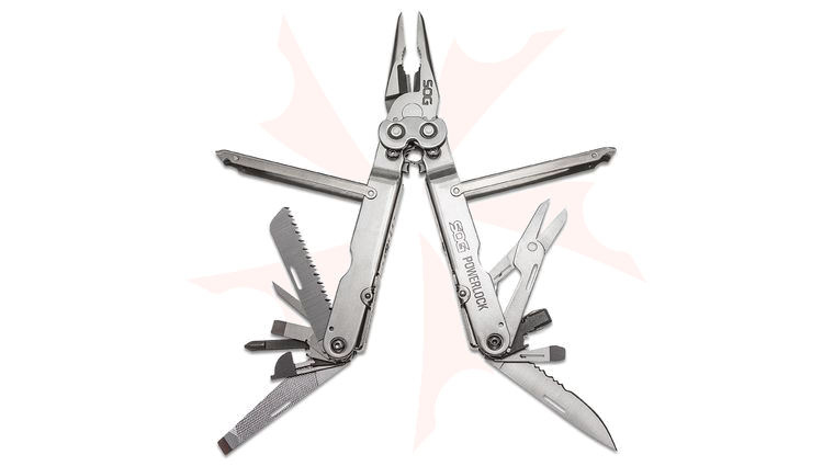 SOG PowerLock Stainless Finish Multi-Tool with Nylon Sheath