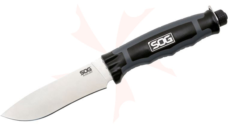 SOG BladeLight Camp Fixed 4.5 inch Satin Blade, Nylon Handles, 37 Max Lumens