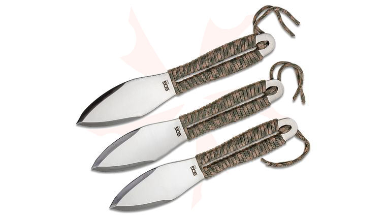 SOG Fling 3-Piece Throwing Knife Set, Paracord Handle, Ballistic Nylon Sheath